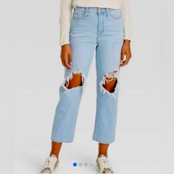 Universal Thread Denim - Universal Thread Distressed High-rise Vintage Straight Cropped Jean